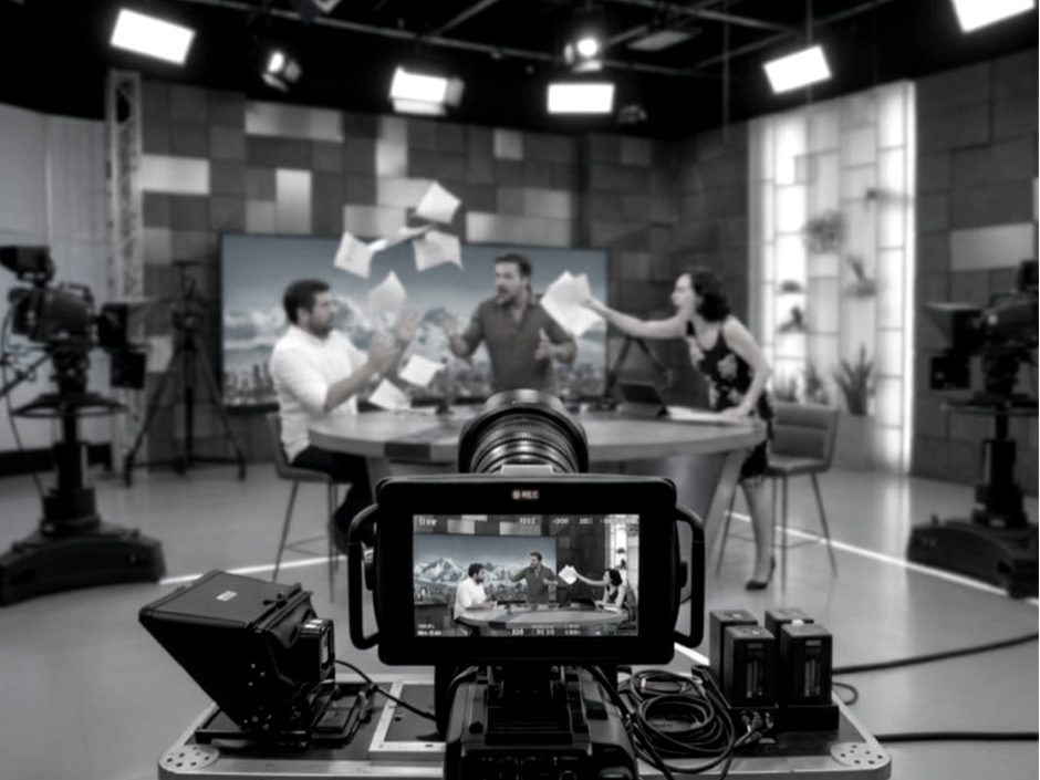 Vista general del estudio minutos antes de la transmisión en vivo